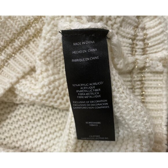 Bebe Cream Cable Knit Cropped Sweater S Urban Babydoll Cozy - Picture 3 of 5